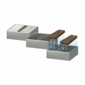 Pan-lid that allows you to finish the lid with your material, providing a sleek look to your project.