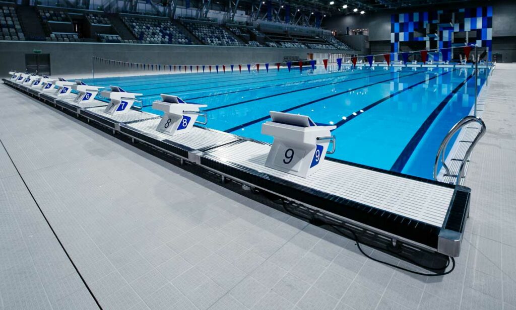 Videna, the National Sports Village pool 7000 SERIES SLOT DRAIN® installation